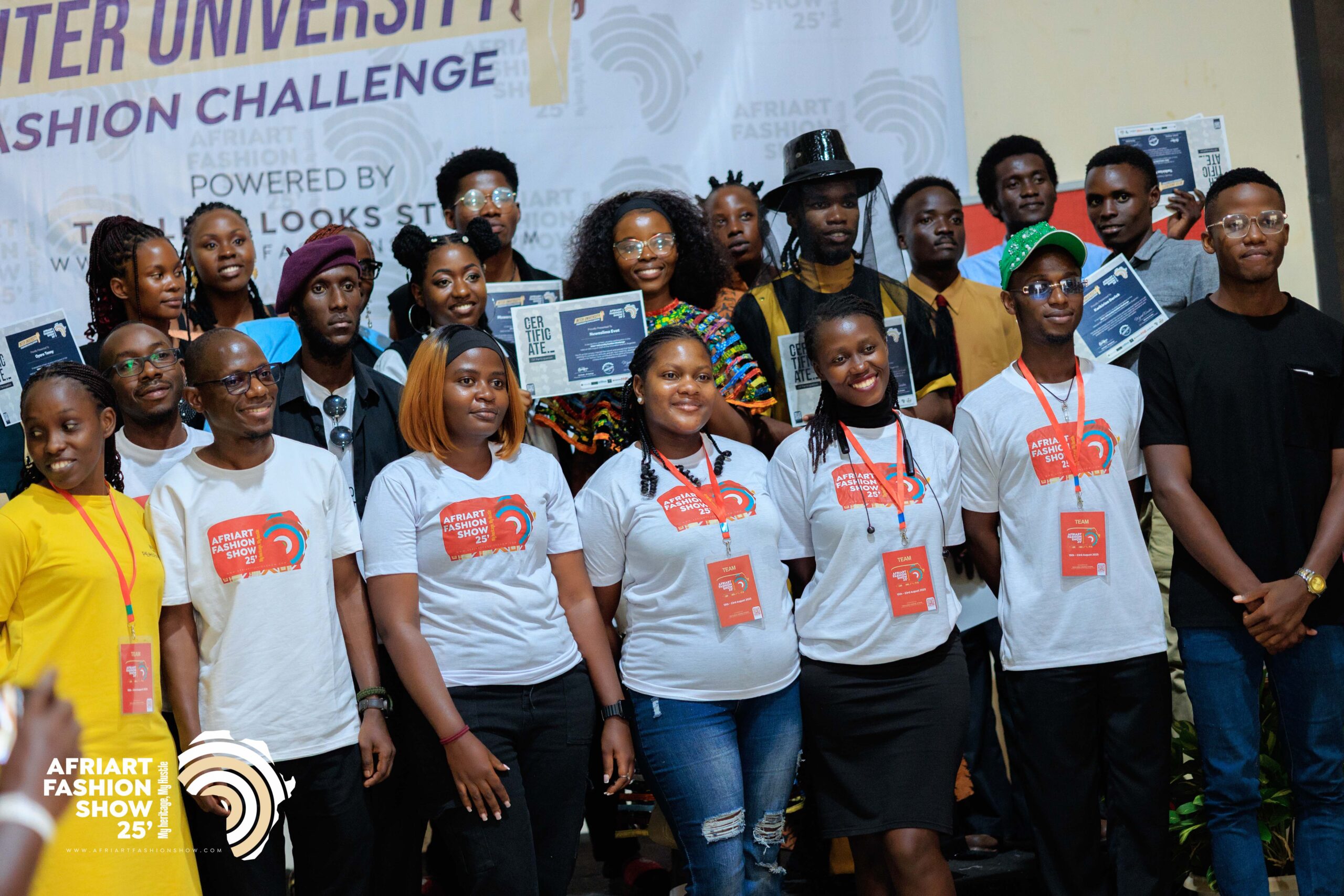 Students standing with the team at the Inter University Fashion Challenge in 2025